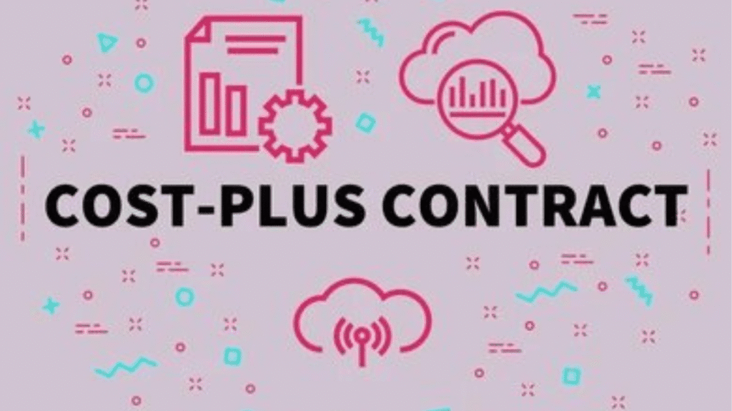 Image of professional construction contractors in Bangalore reviewing a transparent financial cost-plus contract.